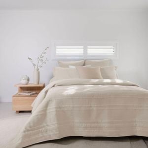 Flinders Coverlet Set Pebble Q/K
