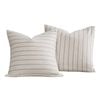 Dreamaker Rumi Washed Cotton Reversible European Pillowcase Twin Pack White With Graphite Stripe