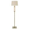 Telbix Dorcel Modern Standing Floor Lamp Light Foot Switch Glass Metal Antique Brass Amber Cream
