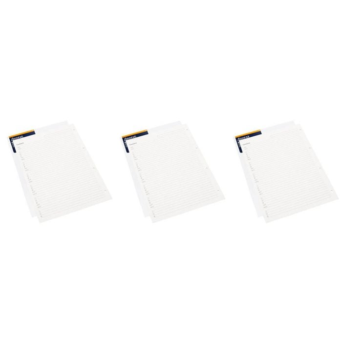 3x Filofax M2 Name Address Email Phone/fax Filler Insert Memo Personal Organiser