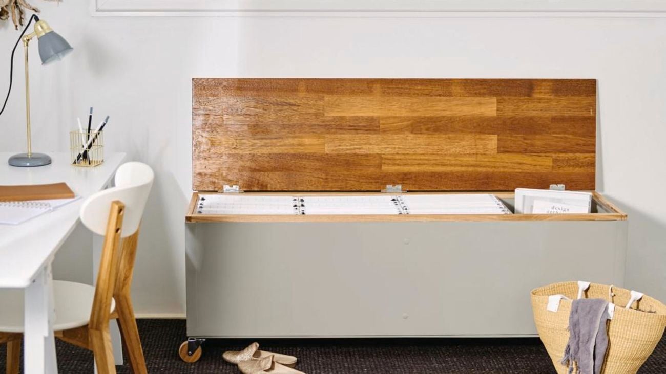 Office storage solution within a cube unit.