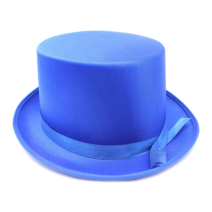 Satin Top Hat Costume Party Cap Fancy Dress Trilby Fedora One Size Blue