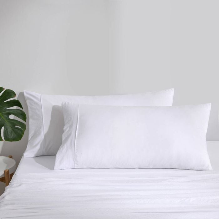 Dreamaker Superfine Washed Microfibre King Pillowcase Twin Pack White