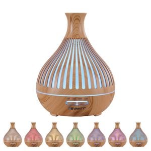 Devanti Ultrasonic Aroma Diffuser Aromatherapy 400ml LED Lights Light wood grain