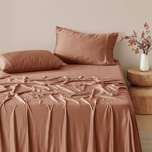 Natural Home Bamboo Sheet Set Earth Queen Bed