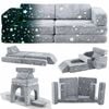 Costway 10pcs Luminous Foldable Sofa W/washable Flannel Cover Grey