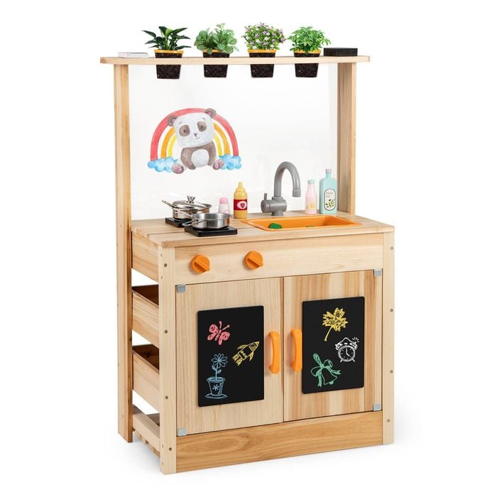 Costway Outdoor Wood Toy Kitchen