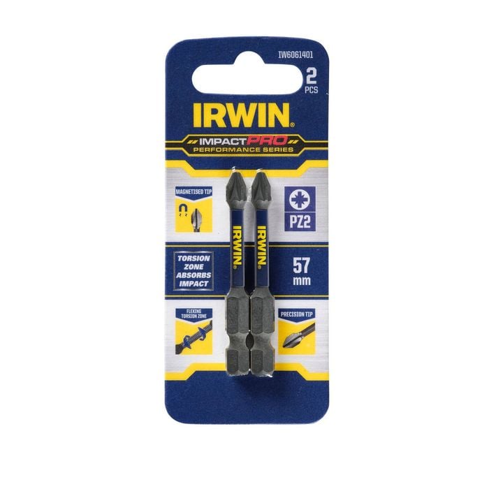 Irwin Impact Pro Performance 57mm PZ2 - 2 Pack