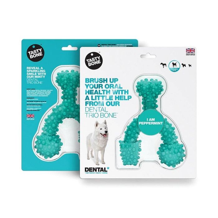 Tasty Bone Nylon Trio Bone Peppermint Dental Care Dog Chew Large