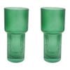 2PK LVD Glass Vase Market Small Juniper Home Decor 8x18cm - Green
