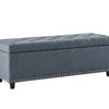 Toby Linen Ottoman Bench with Storage - Grey