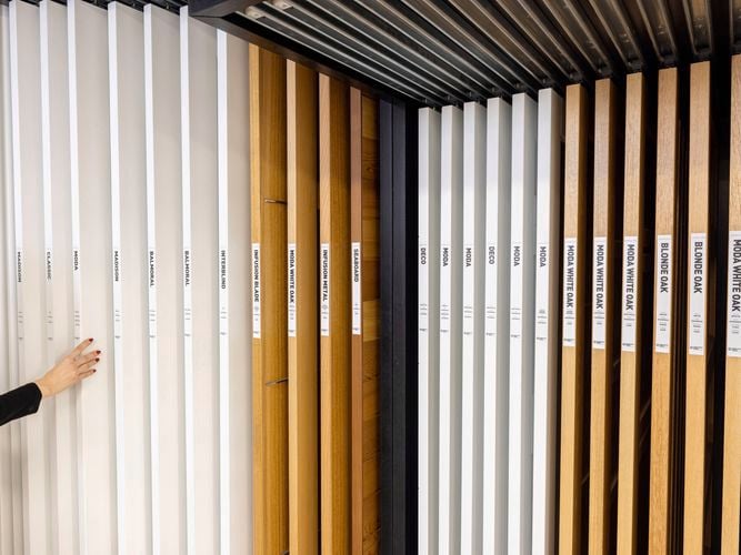 Many different style of doors on display.