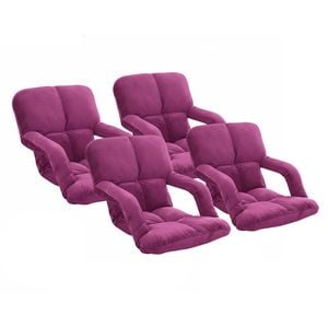 SOGA 4X Foldable Recliner Chair with Armrest Magenta