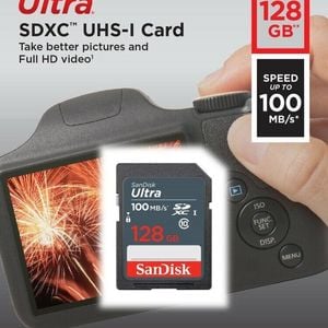 Sandisk 128gb Sd Card Sdxc Ultra Class 10 Dslr Video Camera Memory Card 100mb/s