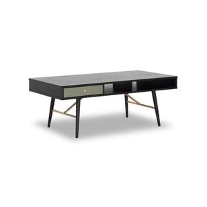 Modern Furniture OMARI 117cm Black & Green Oak Coffee Table