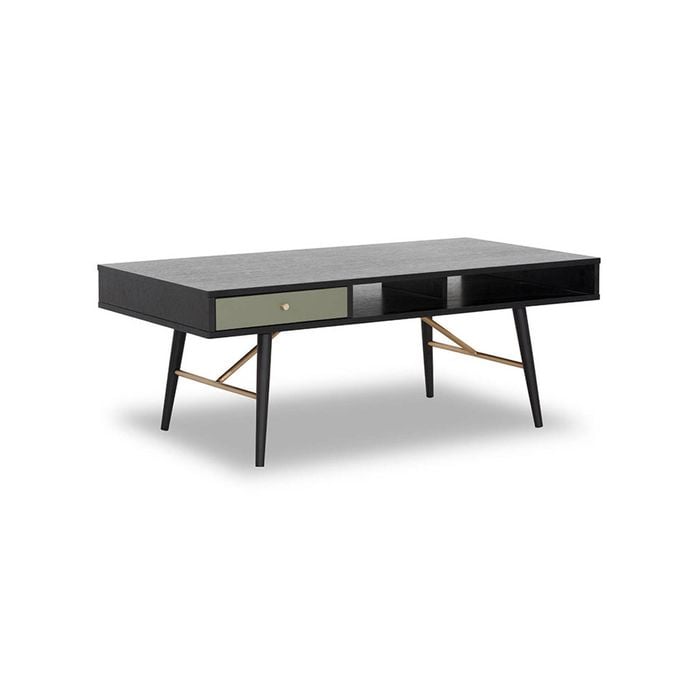 Modern Furniture OMARI 117cm Black & Green Oak Coffee Table