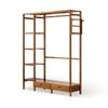 FORET Freestanding Open Wardrobe Bamboo Clothes Rack with Shelves & Drawers