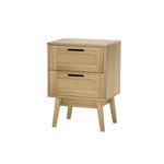 Artiss Bedside Rattan 2 Drawers Side Table