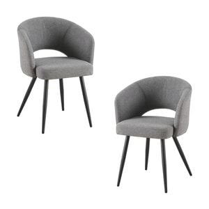 Matz 2pc Set Fabric Dining Table Grey