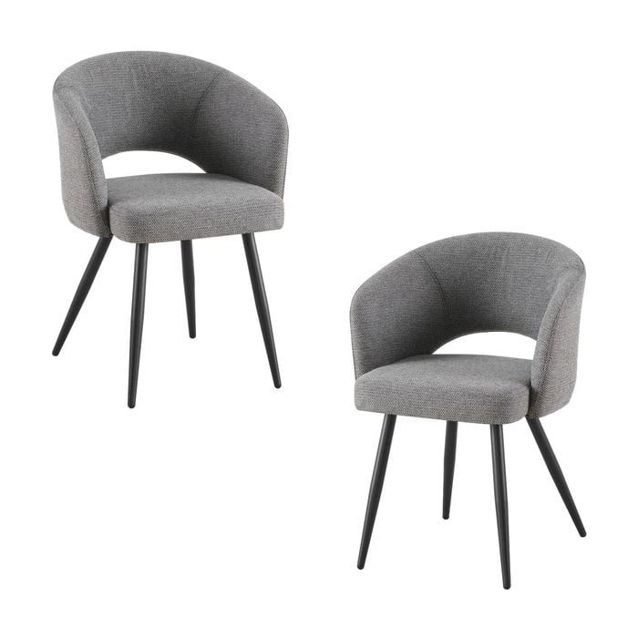 Matz 2pc Set Fabric Dining Table Grey