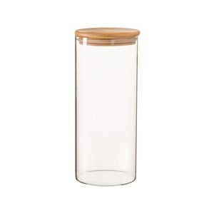 Argon Tableware Scandi Glass Storage Jar with Wooden Lid - 1.5 Litre