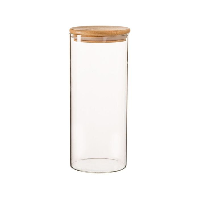 Argon Tableware Scandi Glass Storage Jar with Wooden Lid - 1.5 Litre