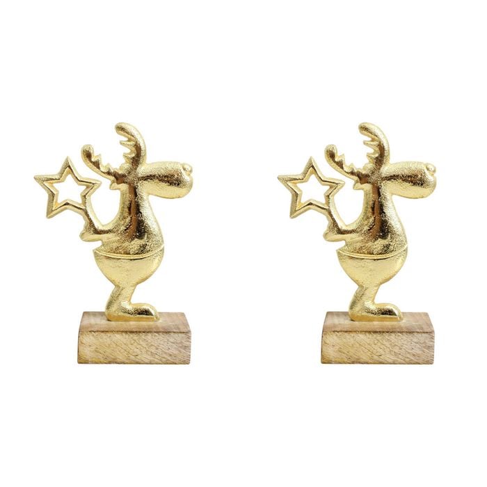 2x LVD Gifting Reindeer Decorative Sculpture Ornament Figure Home/Lounge Decor