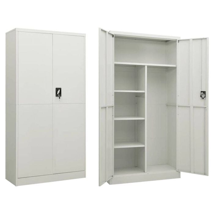 vidaXL Locker Cabinet Light Grey 90x40x180 cm