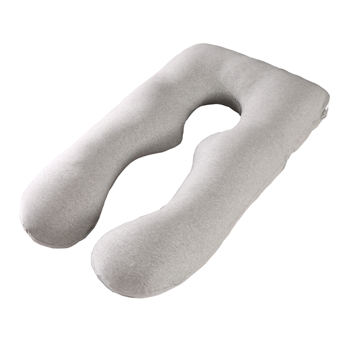 Ufurniture U Shaped Pregnancy Maternity Pillow Full Body Support Light Grey
