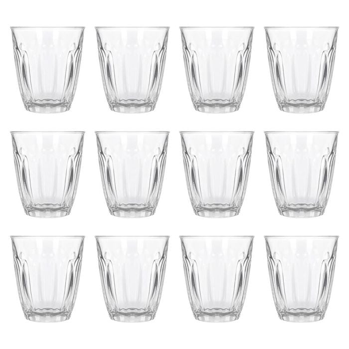 Argon Tableware 100ml Fluted Espresso Glasses - Set Of 12 - Ribbed Fluted Coffee Glassware Tumblers Set Durable Soda Lime Glass