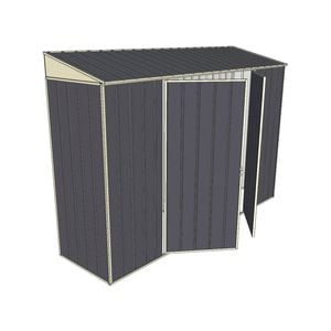 Build-a-Shed 3.0 x 0.8 x 2.0m Double Hinge Door Narrow Shed - Grey