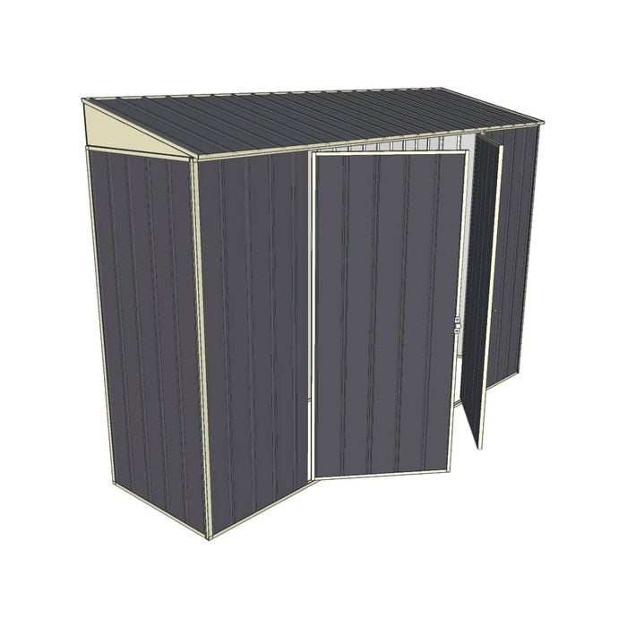 Build-a-Shed 3.0 x 0.8 x 2.0m Double Hinge Door Narrow Shed - Grey