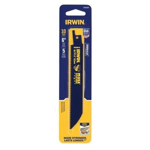 Irwin 6" 10TPI Bi-Metal General Purpose Cutting Reciprocating Saw Blade - 5 Pack