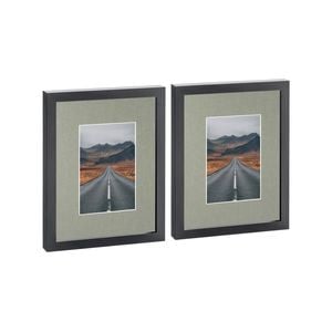 Nicola Spring Photo Frames with 4" x 6" Mount - 8" x 10" - Black - Pack of 2