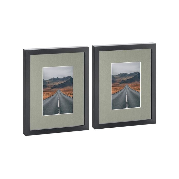 Nicola Spring Photo Frames with 4" x 6" Mount - 8" x 10" - Black - Pack of 2