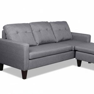 Northland Linen Sofa With Ottoman - Grey
