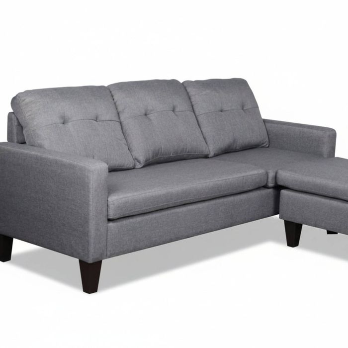 Northland Linen Sofa With Ottoman - Grey
