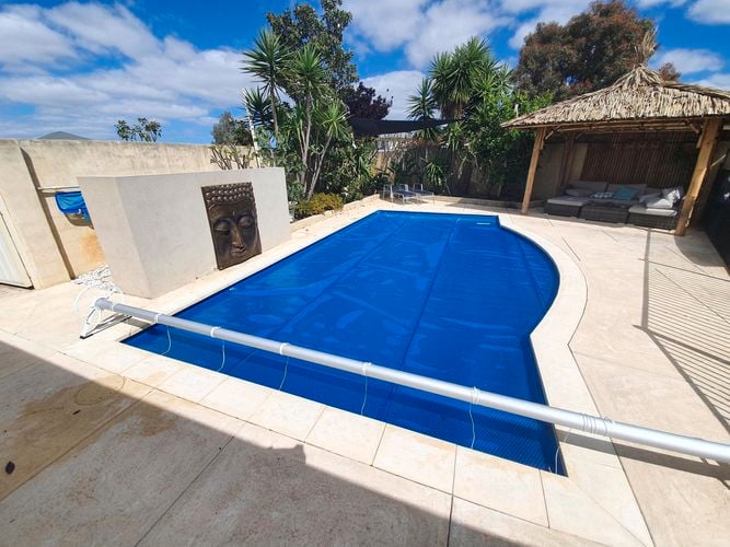cover roller on a swimming pool