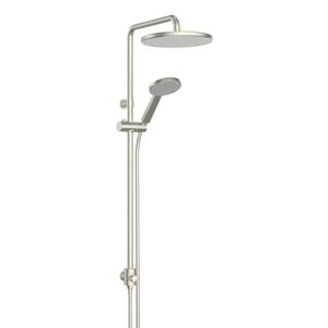 Greens Brushed Nickel Penny Twin Rail Shower with Rainboost® Technology