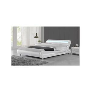 Thomas Queen PU Bed with LED Light - White