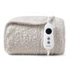 Dreamaker Teddy Fleece Electric Heated Throw Blanket Cream 130x160cm | Overheat Protection, Auto-off & Machine Washable