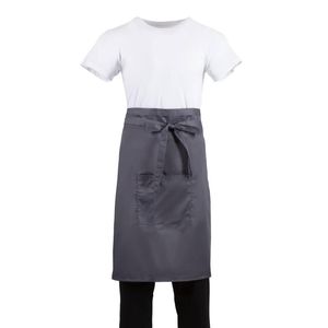 Whites Bistro Apron Polycotton Charcoal With Pocket