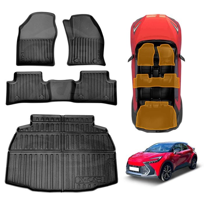 3D Floor Mats Boot Liner for Toyota CHR C-HR 2024-Onwards All Weather Heavy Duty Cargo Trunk Luggage