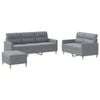 vidaXL Sofa Set with Cushions 2-Seater Sofa Couch 3 Piece Light Grey Fabric