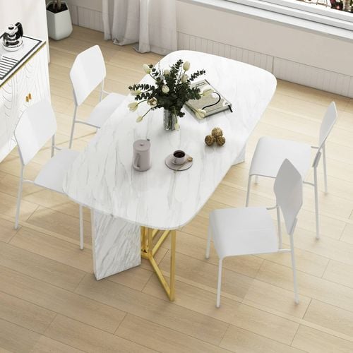 Costway Modern Plastic Dining Chair Set of 4 Stackable Chair Armless Stool White Bunnings Australia