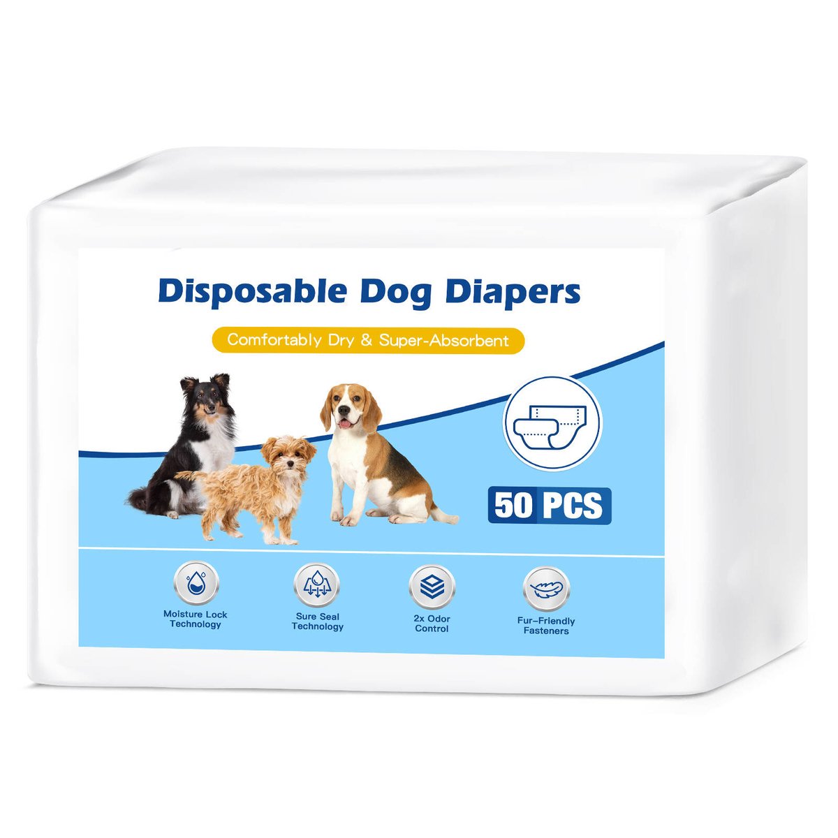 Advwin Dog Diapers Male Disposable Pet Dog Wraps Male Super Absorbent 50PCS Bunnings Australia