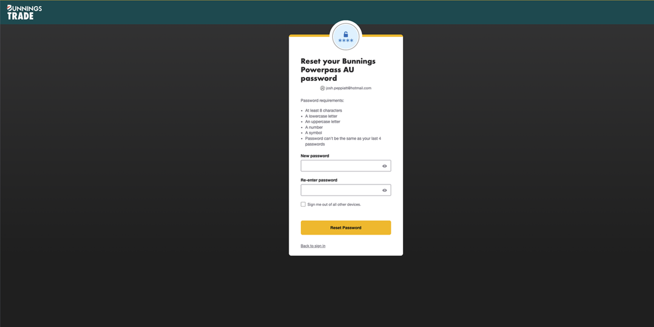 Help and Support Page - How to reset your password - step 6