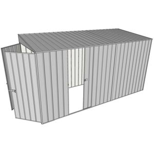 Build-a-Shed 1.5 x 3.7 x 2m Single Sliding Side Door Skillion Shed - Zinc