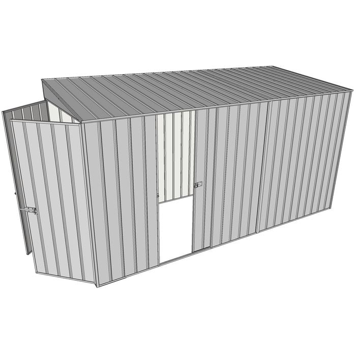 Build-a-Shed 1.5 x 3.7 x 2m Single Sliding Side Door Skillion Shed - Zinc