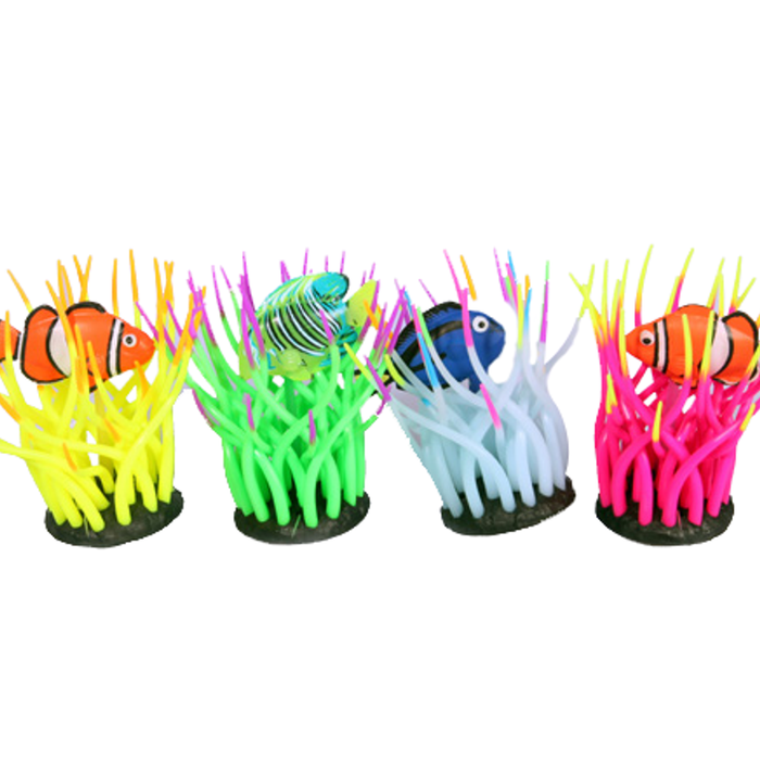 Aqua One Flexiscape Heliofungia w/ Fish Assorted Colours 11cm 1pk (29427)